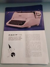 1960 Facit T2    macchina da scrivere , BROCHURE INFORMATIVA , SALES BROCHURE