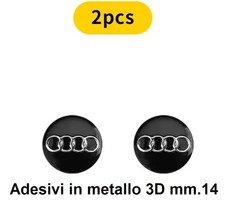 2 adesivi AUDI  14. mm stemma