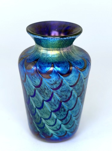 Vaso aurene blu con disegno - aurene,
