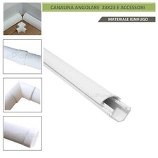 2m Canalina angolare 23x23 mm per cavo elettrico in plastica bianco passacavi co