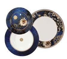 Servizio Piatti 18 Pezzi Danubio Blu Brandani Bone China