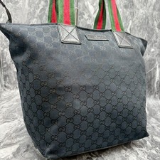 Borsa Gucci Sherry Line GG in pelle nera buone condizioni
