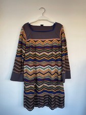 Abito a maniche lunghe Missoni Donna 42 Multicolore Fantasia Zig Zag Pre Owned