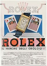 PUBBL.1936 OROLOGIO ROLEX PRINCE ELEGANZA  PRINCIPE MODELLO CARTE GIOCO  WATCH