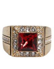 Dolce & Gabbana Color Oro Argento Sterling 925 Cristalli Uomo Anello Originale