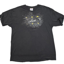 T-shirt vintage Gibson Lucille nera taglia XL manica corta etichetta Hanes