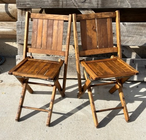 Coppia sedie legno - coppia, pieghevoli
