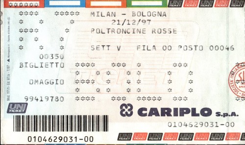 Biglietto stadio milan - milan, bologna