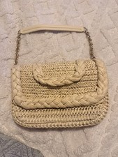 Pochette H&M in paglia intrecciata - boho chic, manico a catena, stile festival estivo