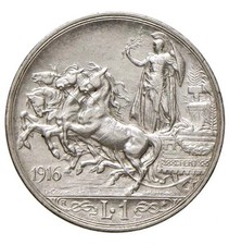 Moneta Vittorio Emanuele III (1900-1943) 1 Lira R Rara 1916 BB/SPL Con Perizia!