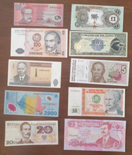 Lotto 10 Banconote diverse del Mondo Fior di Stampa (A4)