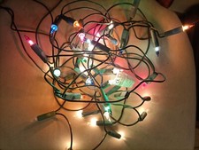 Luci Natale vintage. Christmas Lights. Filo catena luminosa luci colorate