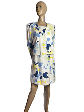 Abito tubino blazer giacca vestito estivo bianco colorato fiori viscosa vintage 38 40
