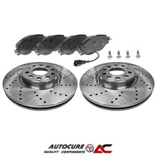 PER VW VOLKSWAGEN GOLF GTD 2.0 TDI MK7 2013 IN POI DISCHI E PASTIGLIE FRENO ANTERIORI FORATI