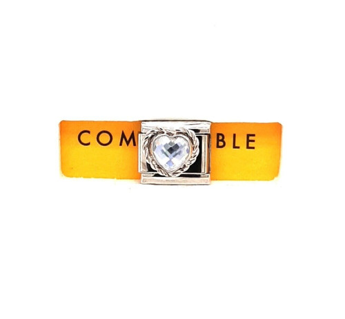 Charm cuore zircone - charm,