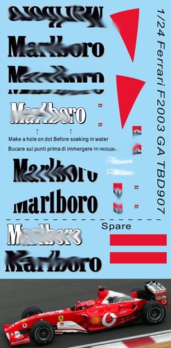 Decals per ferrari - ferrari, f2003