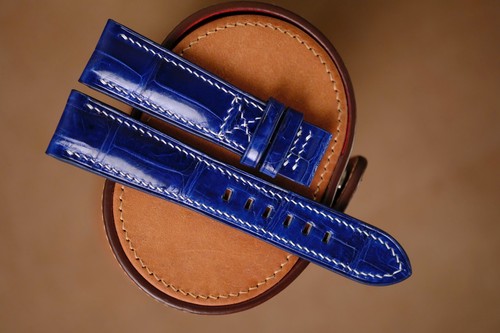 Cinturino orologio blu fatto - , a