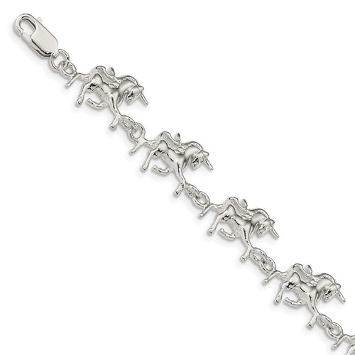 Bracciale unicorni argento - bracciale,