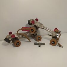 COPPIA VECCHI PATTINI A ROTELLE GIPRON COLLEZIONE VINTAGE Anni 60 misura piccola