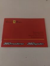 Ferrari 360 Modena 360 Spider Manuale Programma Carrozzeria Scaglietti