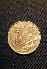 ANTICA E RARA MONETA 10 Lire 1955 - Repubblica Italiana - Spiga/Aratro