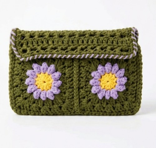 Handmade crochet granny square - crochet,