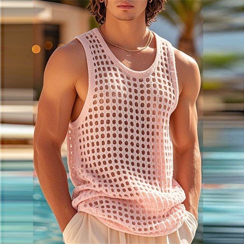 Canottiere uomo see through - canottiere,