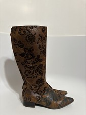 Stivali vintage Miu Miu marroni floreali 37,5