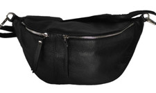borsa donna grande marsupio vera pelle monospalla tracolla cintura nera