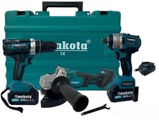 Kit 3in1 Trapano Avvitatore + Avvitatore a Impulsi + Smerigliatrice a Batteria