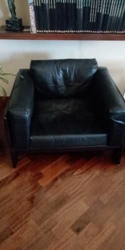 Coppia poltrone pelle nera - in,