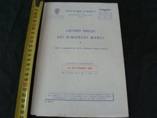 LISTINO PREZZI DEI RIMORCHI VIBERTI 1963 PER CAMION AUTOCARRO FIAT LANCIA