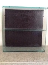 Mensola cubo in cristallo, pannello posteriore in wenge', con ripiano interno