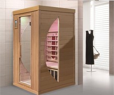 SAUNA INFRAROSSI 120X105 cm FINLANDESE USB DOPPIO PC OZONO LED 7COLORI BLUETOOTH