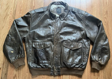 Avirex USA Air Force Type A-2 Vintage Aviator Pelle Bomber Giacca Uomo XL Marrone