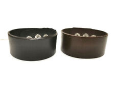 Bracciale Cuoio/ Pelle Artigianale Regolabile polsino Nero/ Marrone punk uomo