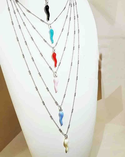 Collana lunga argento 925 con