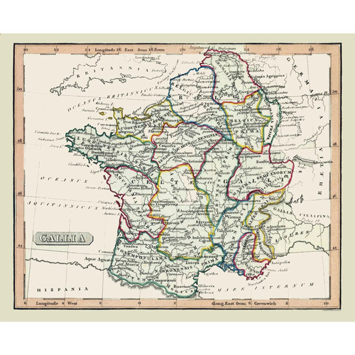 Mappa storica francia antica - storica,
