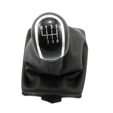 Pomello cambio + ganda in pelle nera 6 velocità + R compatibile con Audi A4...