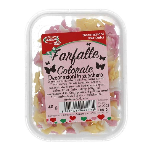 Farfalle zucchero colori - di,