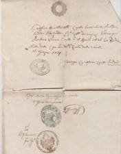 certificato isola della scala 1849 con timbri