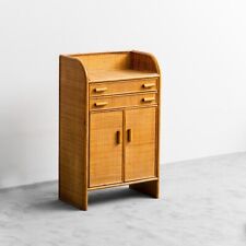 MOBILE DA INGRESSO IN LEGNO E BAMBOO DESIGN ANNI '70 VINTAGE MODERNARIATO