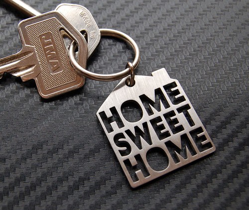 Home sweet keyring - home,