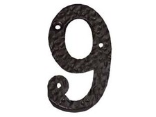 NUMERO CIVICO 9 IN FERRO NERO