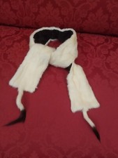 Sciarpa vintage pelliccia ermellino bianco rara 
