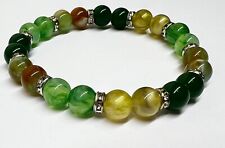 bracciale donna verde con pietre dure 6mm elasticizzato fatto a mano