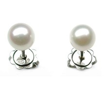 Orecchini Damiani Perle Japan 8,5mm 20011421 Earrings Oro Bianco Nuovi