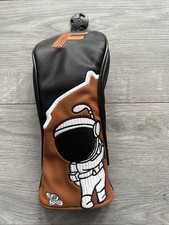 Copricapo Spaceman Golf Fairway in legno - Nero/Marrone - Ricamato - Nuovo