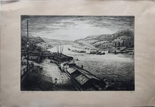 Incisione - Nave Sul Reno -