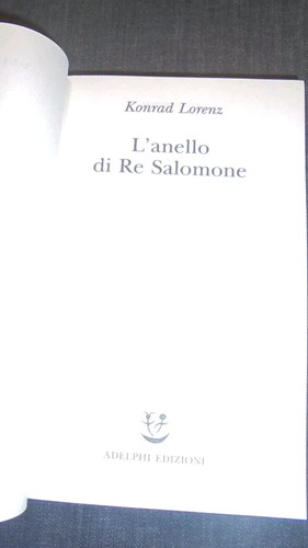 Anello salomone konrad - l'anello,